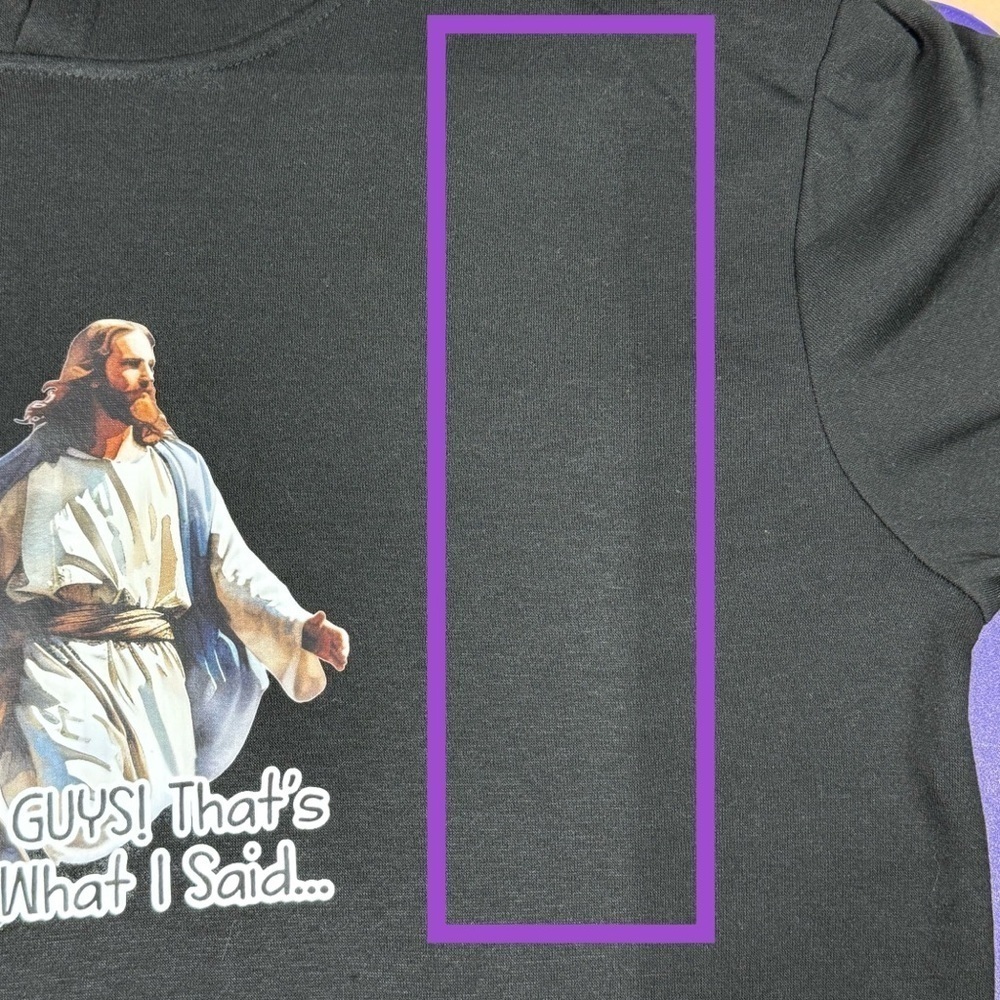 The Blind Medium | Black Oversized Hoodie Pullover with Funny Jesus Meme graphic - Picture 10 of 16